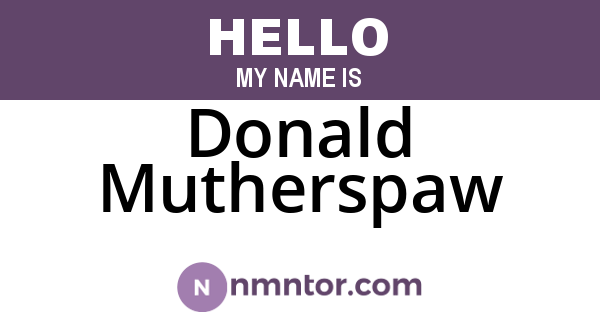 Donald Mutherspaw