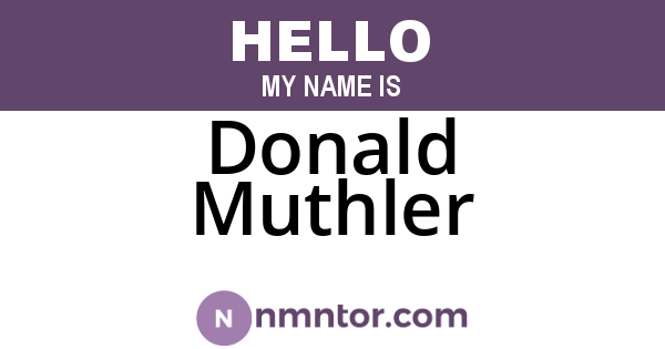 Donald Muthler