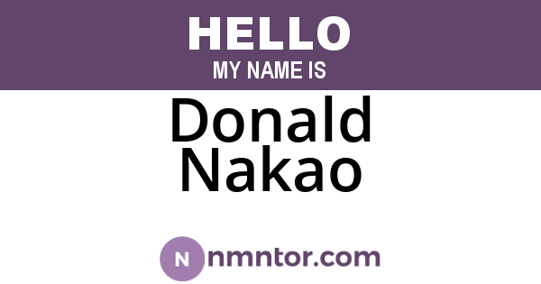 Donald Nakao