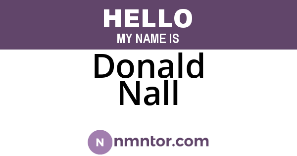 Donald Nall