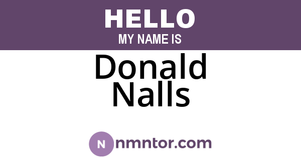 Donald Nalls