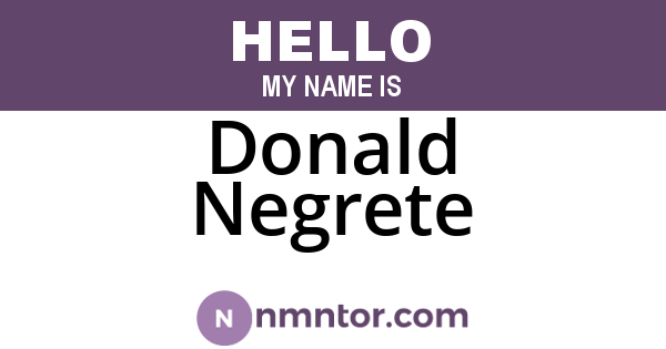 Donald Negrete