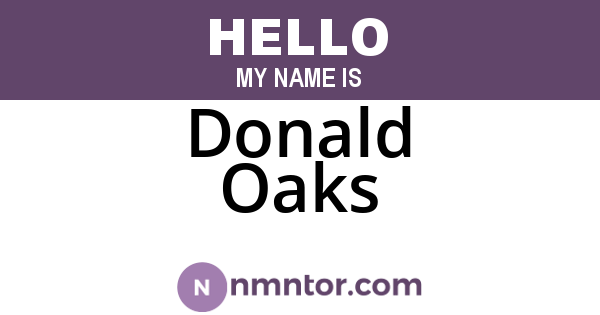 Donald Oaks