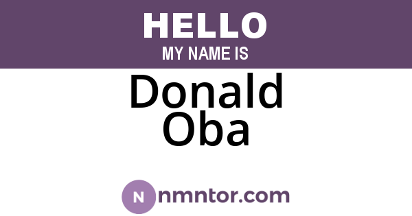 Donald Oba