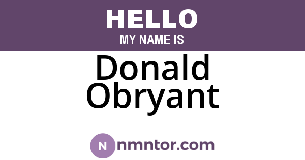 Donald Obryant