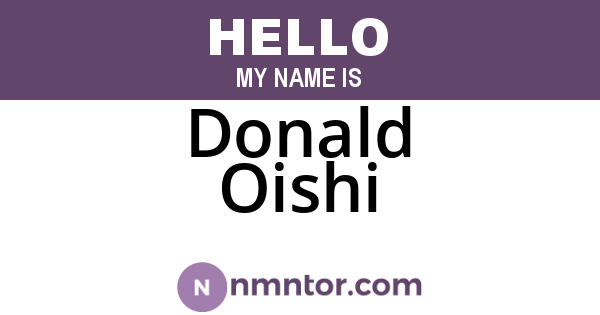 Donald Oishi