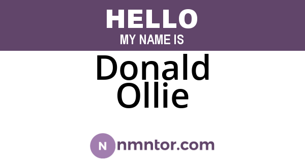 Donald Ollie