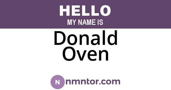 Donald Oven