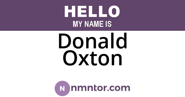 Donald Oxton
