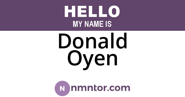 Donald Oyen
