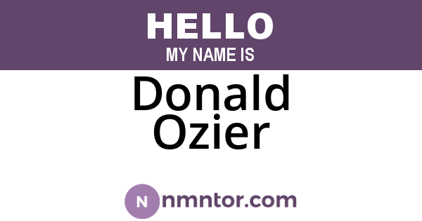 Donald Ozier