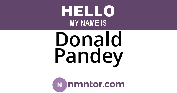 Donald Pandey
