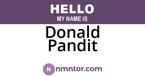 Donald Pandit
