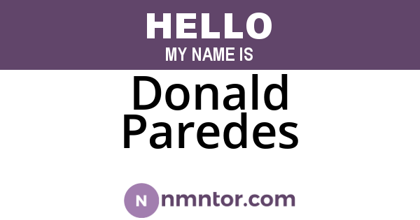 Donald Paredes