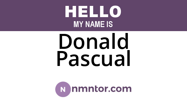 Donald Pascual