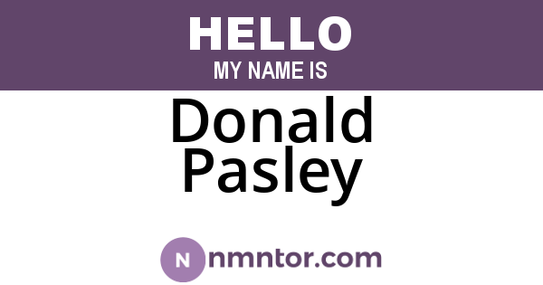 Donald Pasley