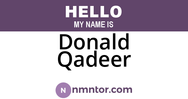 Donald Qadeer