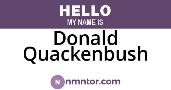 Donald Quackenbush
