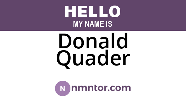 Donald Quader