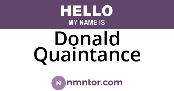 Donald Quaintance