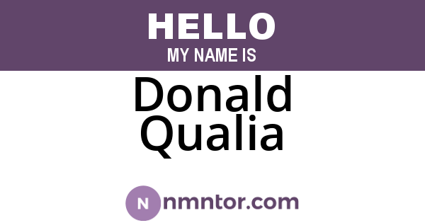 Donald Qualia