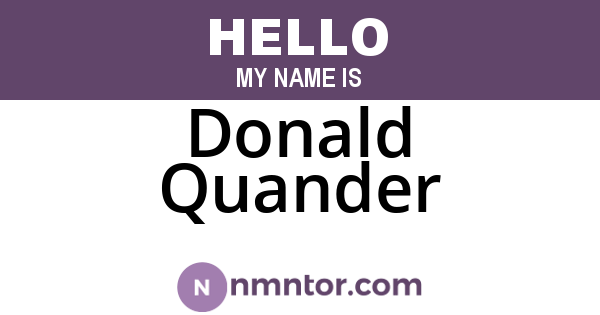 Donald Quander