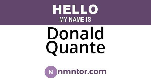 Donald Quante