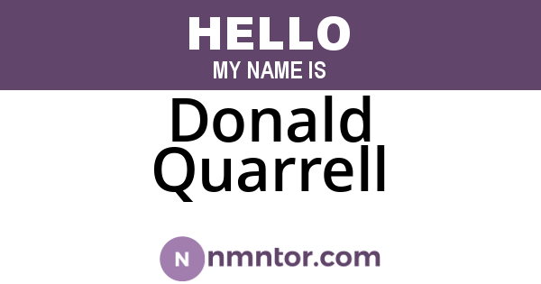 Donald Quarrell