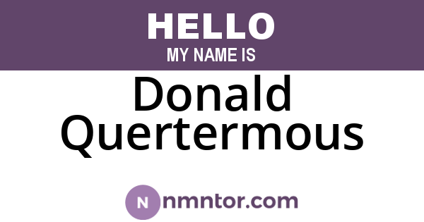 Donald Quertermous
