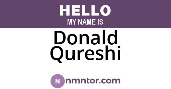 Donald Qureshi