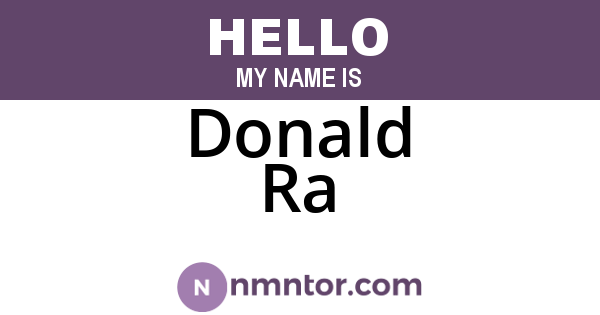 Donald Ra