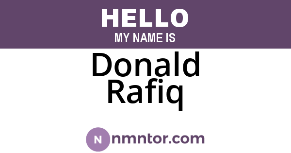 Donald Rafiq