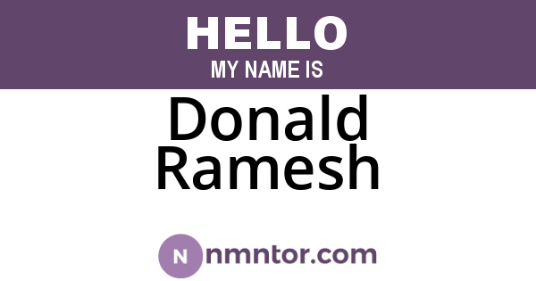 Donald Ramesh