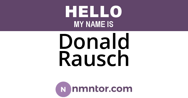 Donald Rausch