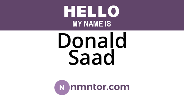 Donald Saad