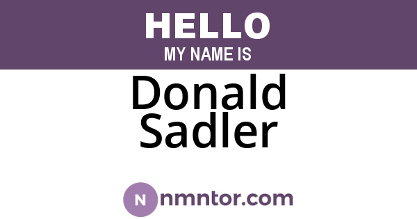 Donald Sadler