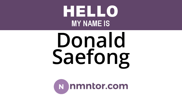 Donald Saefong