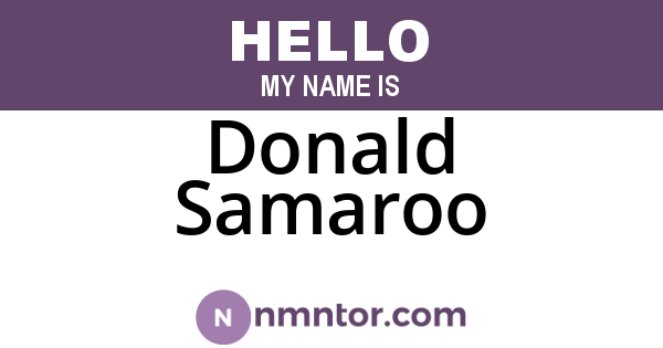 Donald Samaroo