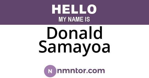 Donald Samayoa