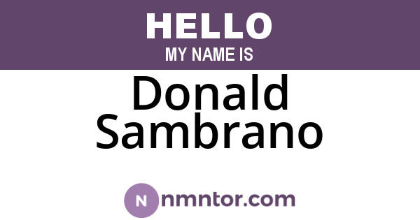 Donald Sambrano