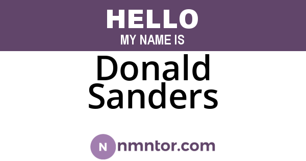 Donald Sanders