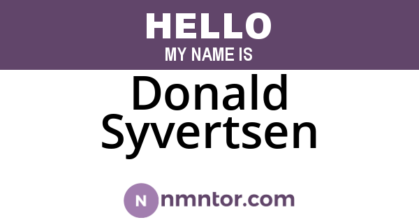Donald Syvertsen