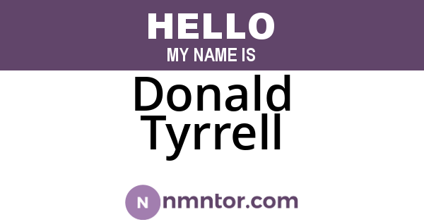 Donald Tyrrell