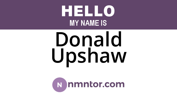 Donald Upshaw
