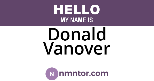 Donald Vanover