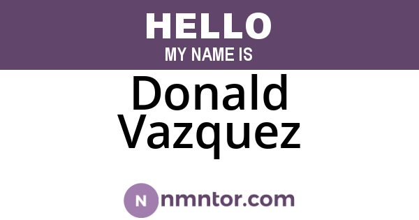 Donald Vazquez