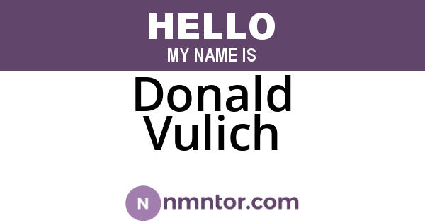 Donald Vulich