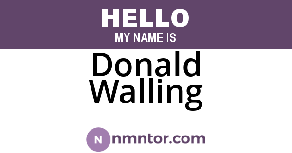 Donald Walling