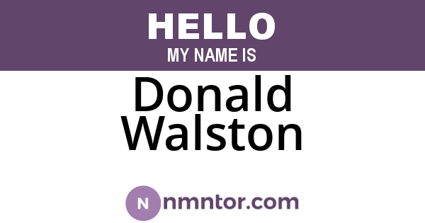 Donald Walston