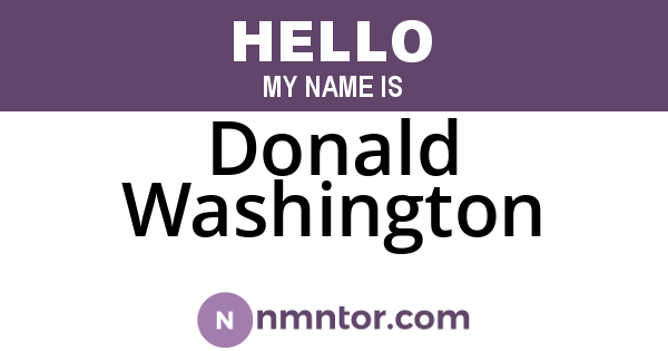 Donald Washington
